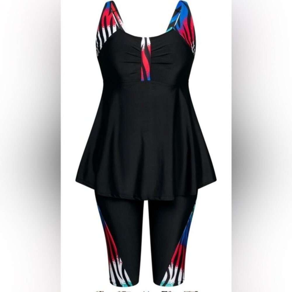 HANNA NIKOLE Tankini Swim Set Size 18W